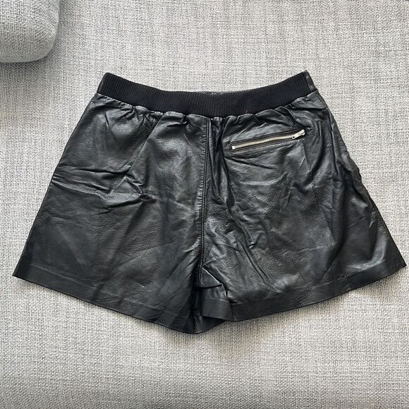 Blank NYC Shorts Womens Large Black Rocky Vegan‎ Leather - Picture 8 of 8